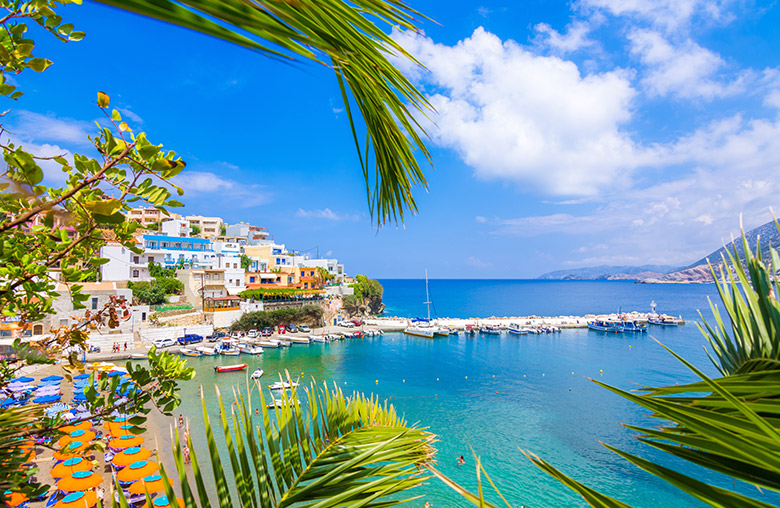 Traditional coastal village in Crete